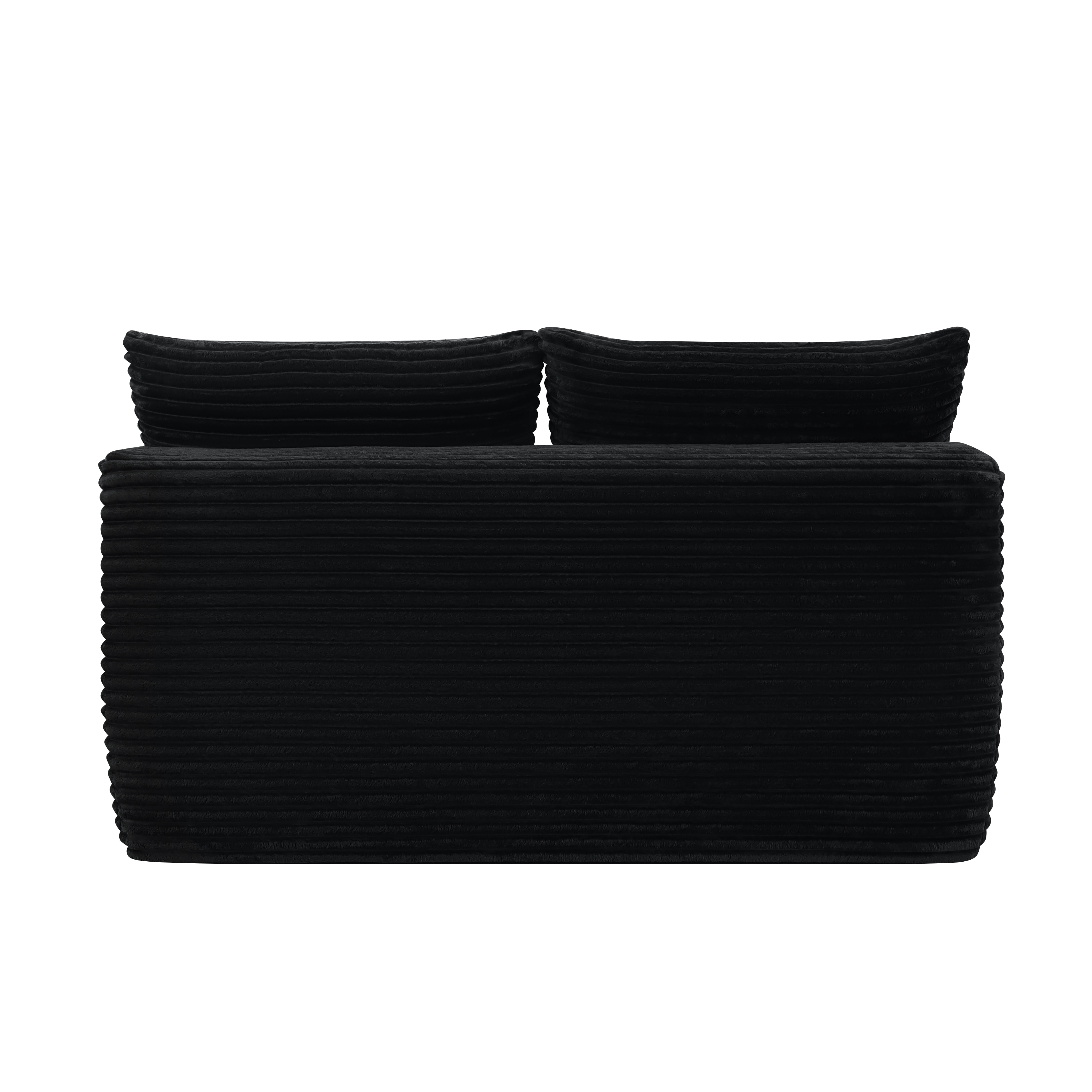 58-inch 2 Seat Median Longue With Plush Black Velvet, Cup Holder, Flexible Matching, Mainly For Living Room Use._maomaolike.com